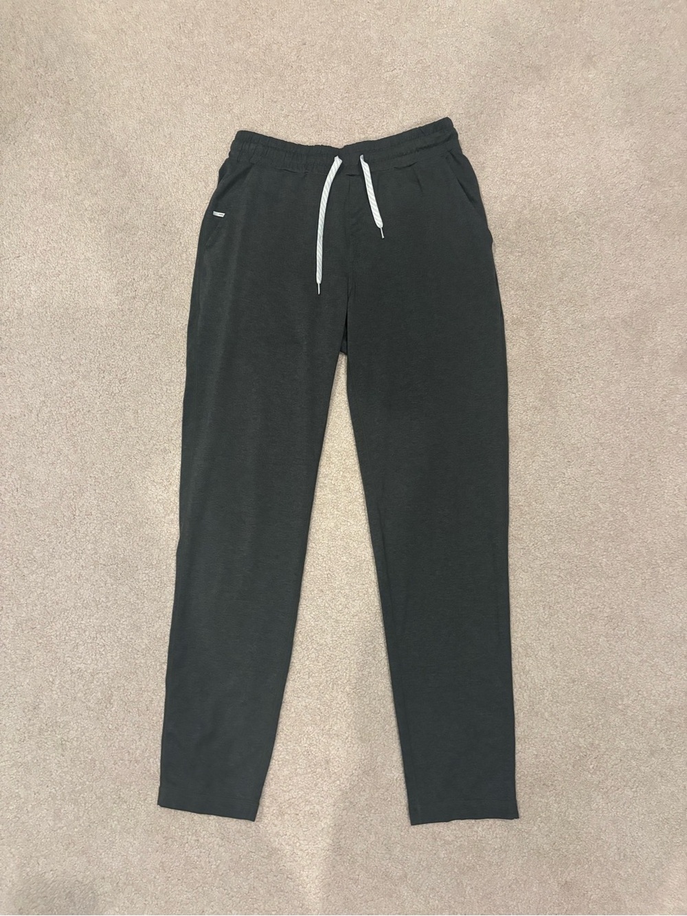 Vuori Dark Forest Green Drawstring Joggers with White Cord